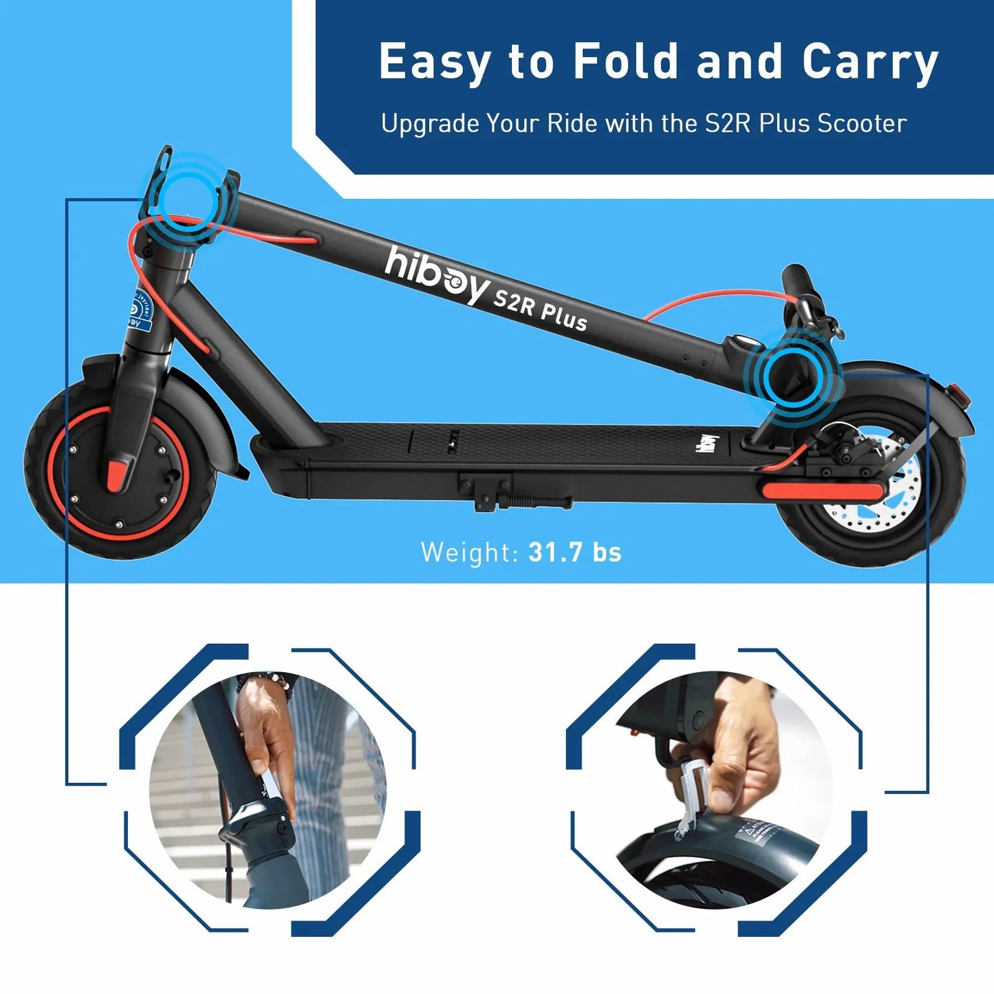 Hiboy S2R Plus Electric Scooter - Detachable Battery